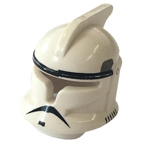 Helmet Clone Trooper Phase 1 Open Front, Black Trim, Side Vents Print White