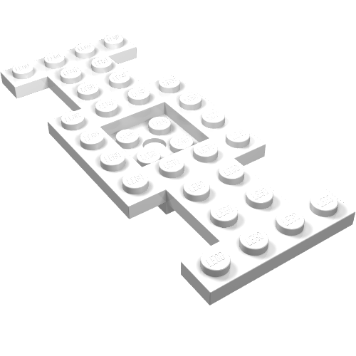 Vehicle Base 4 × 10 × 2/3 with 2 × 2 Recessed Center with Center Hole, 1 × 2 Cutouts (Early Version)