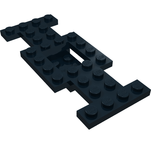 Vehicle Base 4 × 10 × 2/3 with 2 × 2 Recessed Center with Smooth Underside, 1 × 2 Cutouts, No Center Hole
