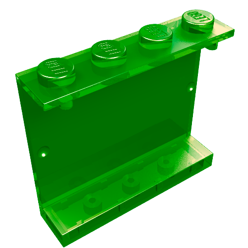 Panel 1 × 4 × 3 [Solid Studs] Trans-Green