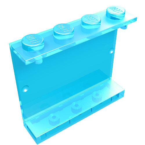 Panel 1 × 4 × 3 [Solid Studs] Trans-Light Blue