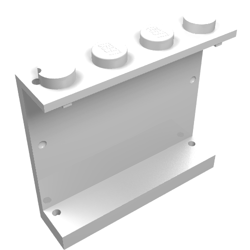 Panel 1 × 4 × 3 - Solid Studs with Red Stripe Print White