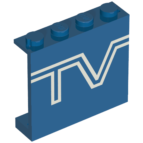Panel 1 × 4 × 3 - Solid Studs with TV Logo Print Blue