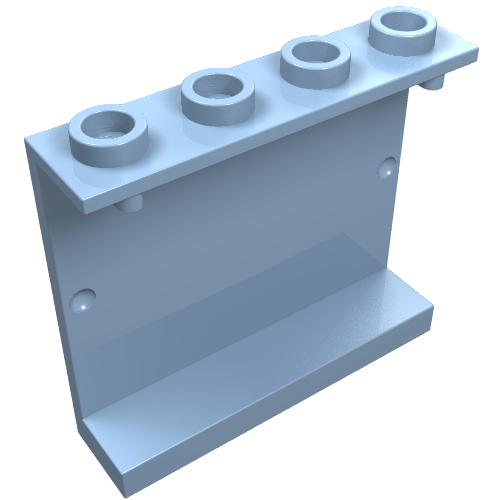 Panel 1 × 4 × 3 [Hollow Studs] Bright Light Blue