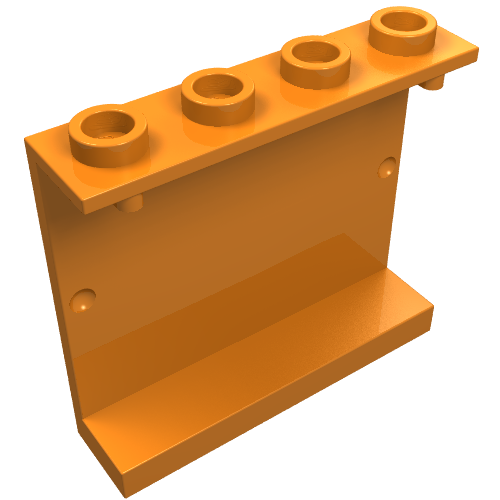 Panel 1 × 4 × 3 [Hollow Studs] Orange