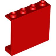 Panel 1 × 4 × 3 [Hollow Studs] Red