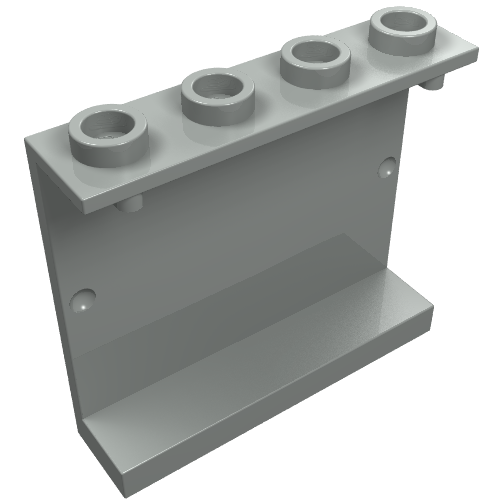 Panel 1 × 4 × 3 [Hollow Studs] Light Gray
