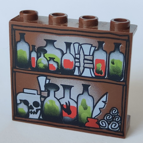Panel 1 × 4 × 3 with Potions Print Brown
