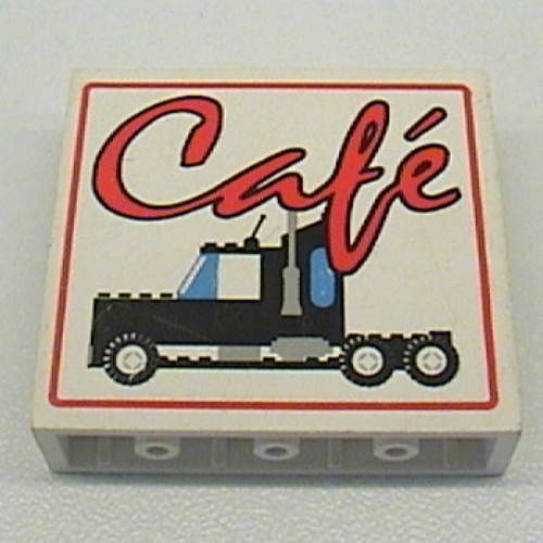 Panel 1 × 4 × 3 with Red Café / Black Semi-Truck Print [6329] Weiß