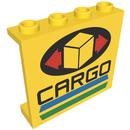 Panel 1 × 4 × 3 with Cargo Print [6330] Gelb