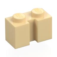 Brick Special 1 × 2 with Groove Tan