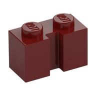 Stein speziell 1 × 2 mit Rille Dunkelrot