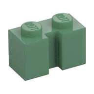 Stein speziell 1 × 2 mit Rille Sandgrün