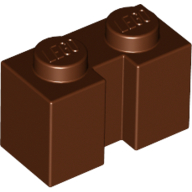 Stein speziell 1 × 2 mit Rille Rotbraun