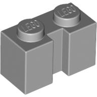 Stein speziell 1 × 2 mit Rille Hellblaugrau