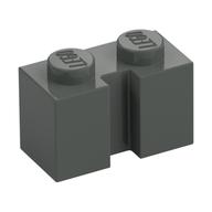 Brick Special 1 × 2 with Groove Dark Gray