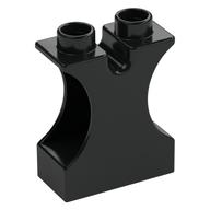Duplo Brick 1 × 2 × 2 with Side Cutouts and Channel in Top Black