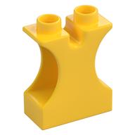 Duplo Brick 1 × 2 × 2 with Side Cutouts and Channel in Top Yellow