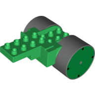 Duplo Steamroller Base Rear Roller Wheels (Roley) Green