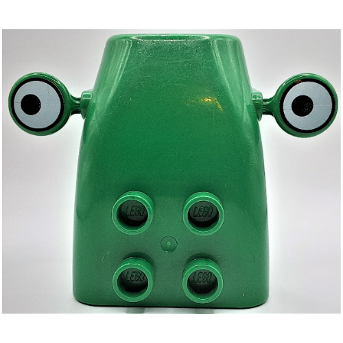 Duplo Steamroller Front with Grille and Headlight Eyes (Roley) Print Grün
