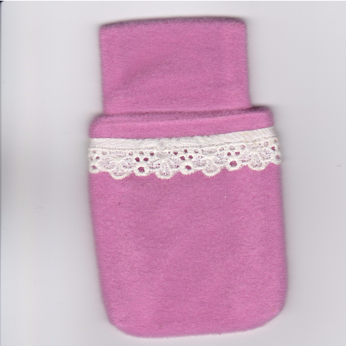 Belville, Sleeping Bag / Child Pouch with Lace Trim Medium Dark Pink