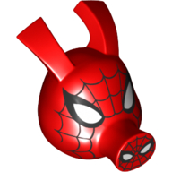 Minifig Head Special, Spider Ham with Black Webs, White Eyes print Rot