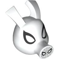 Minifig Head Special, Spider Ham with Black Webs print White