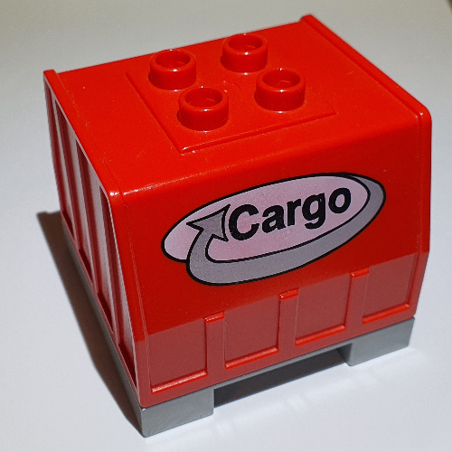 Duplo Train, Intelligent Train Freight Container with Sound and Cargo Logo Print Rot