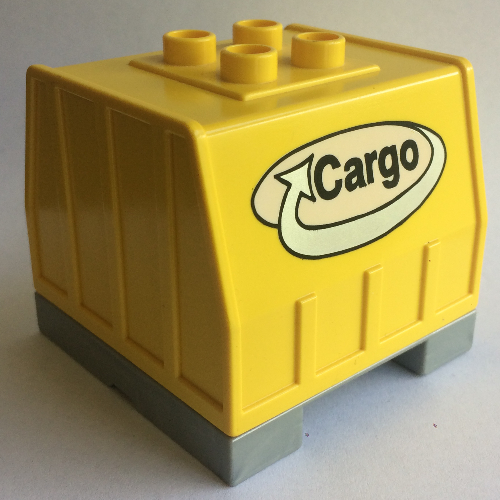 Duplo Train, Intelligent Train Freight Container with Sound and Cargo Logo Print Gelb