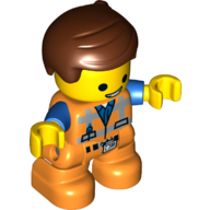 Duplo Figure Emmet, Safety Vest with Name Badge Print Orange