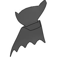 Neckwear Cape, Angular Pointed Collar, with 5 Points [Plain] Schwarz