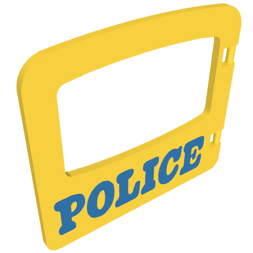Duplo Door / Window with 'POLICE' Print Yellow