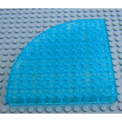Brick Round Corner 12 × 12 with 3 Missing Bottom Tubes Trans-Light Blue