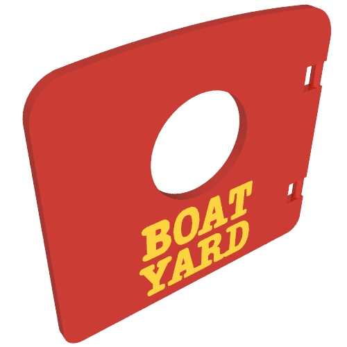 Duplo Door / Window with Porthole and 'BOAT YARD' Print Rot