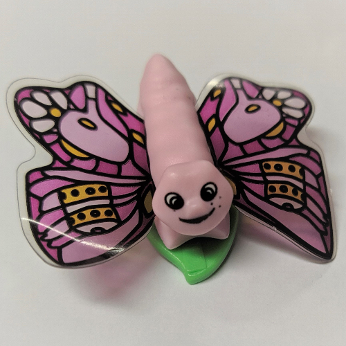Belville, Insect, Butterfly Large / Human Hair Clip, Cake Wings Print Rosa