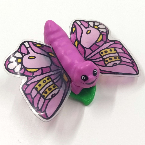 Belville, Insect, Butterfly Large / Human Hair Clip, Cake Wings Print Medium Dark Pink