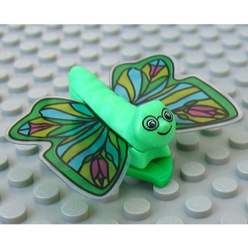 Belville, Insect, Butterfly Large / Human Hair Clip, Flower Wings Print Mittelgrün