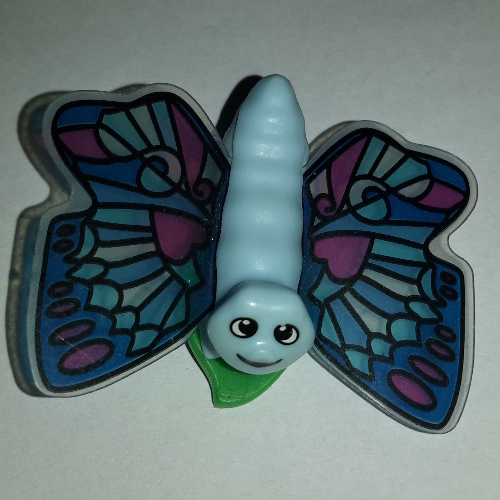 Belville, Insect, Butterfly Large / Human Hair Clip, Heart Wings Print Light Blue