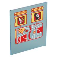 Glass for Frame 1 × 6 × 6, with Red Emergency Map Print Transparent-Hellblau