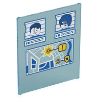 Glass for Frame 1 × 6 × 6, with Blue Crime Map Print Trans-Light Blue