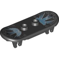 Sports Skateboard with Trolley Wheel Holders with Blue and White Print Schwarz