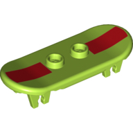 Sports Skateboard with Trolley Wheel Holders with Dark Red Stripe Print Lime