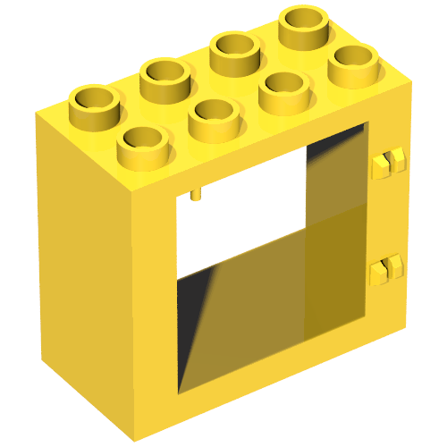 Duplo Door / Window Frame Flat Front Surface Yellow