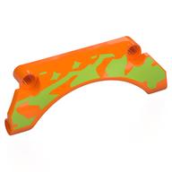 Technic Panel Car Mudguard Arched 9 × 2 × 3 with Lime Splotches print Orange