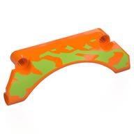 Technic Panel Car Mudguard Arched 9 × 2 × 3 with Lime Splotches print Orange