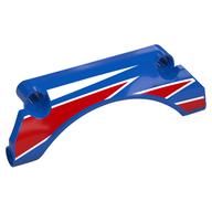 Technic Panel Car Mudguard Arched 9 × 2 × 3 with Red/White Decorations print Blau