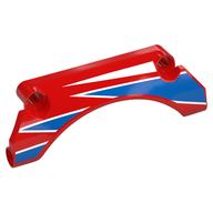Technic Panel Car Mudguard Arched 9 × 2 × 3 with Blue/White Decorations print Red