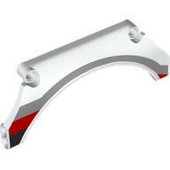 Technic Panel Car Mudguard Arched 13 × 2 × 5 with Grille Print Model Left Front Side White