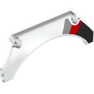 Technic Panel Car Mudguard Arched 13 × 2 × 5 with Grille Print Model Left Rear Side White