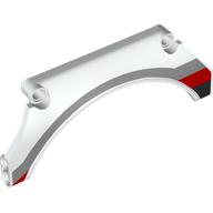 Technic Panel Car Mudguard Arched 13 × 2 × 5 with Grille Print Model Right Front Side Weiß